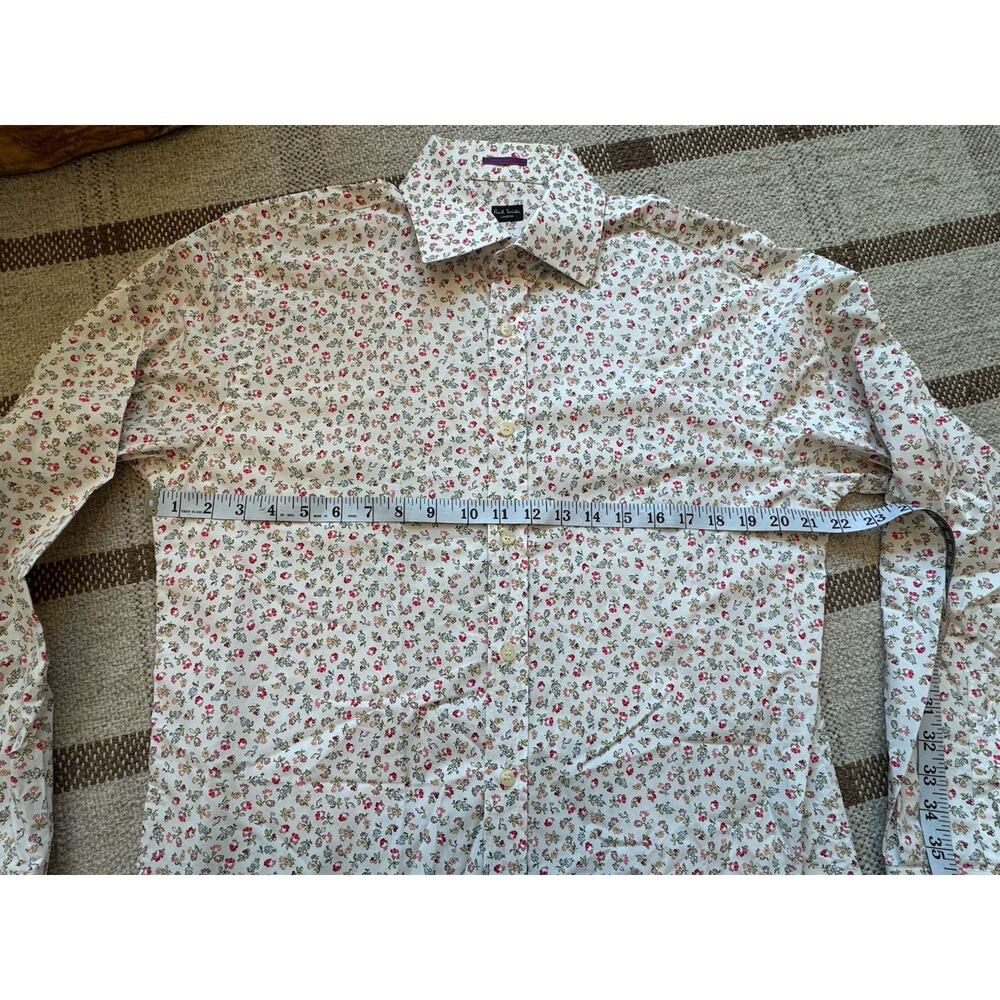 Paul Smith Ditsy Floral Long Sleeve Button Up Shirt Men’s 16 41 Italy Large Pink - Picture 4 of 9
